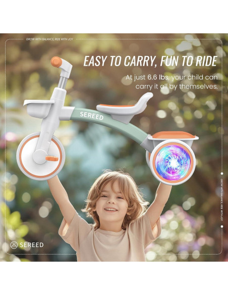 Triciclo SEREED Colorido para Niños 2 a 5 Años Ajustable