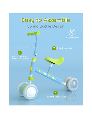 Bicicleta de Equilibrio Lilian&Gema Verde-Azul 1-2 Años