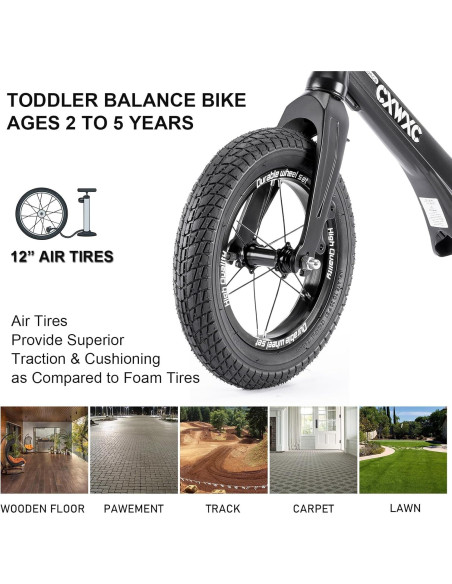 Bicicleta de Equilibrio CXWXC 12" para Niños 2-5 Años