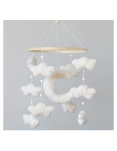 Móvil de Cuna Boho Goukurlsma Nube y Estrella Neutro 23 cm