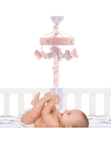 Móvil Musical para Cuna Lambs & Ivy Mariposas Rosa 21.6x68.6cm