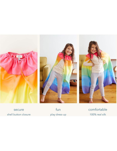 Capa Arcoíris Sarah's Silks para Niños 3 a 8 Años - Seda Pura