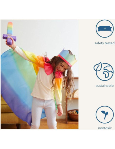 Capa Arcoíris Sarah's Silks para Niños 3 a 8 Años - Seda Pura