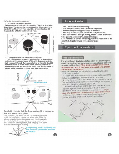 Juego de Batería Virtual Sanpyl Compacto con Detección 3D