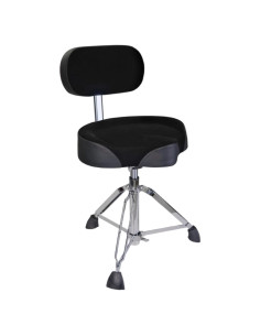 Taburete de Batería GIOCO Ajustable con Respaldo 64.8 cm