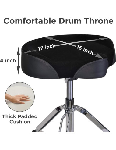 Taburete de Batería GIOCO Ajustable con Respaldo 64.8 cm