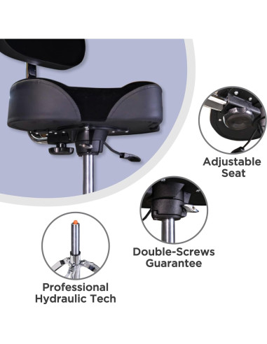 Taburete de Batería GIOCO Ajustable con Respaldo 64.8 cm