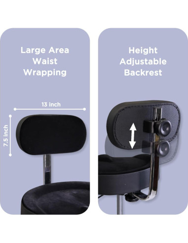 Taburete de Batería GIOCO Ajustable con Respaldo 64.8 cm