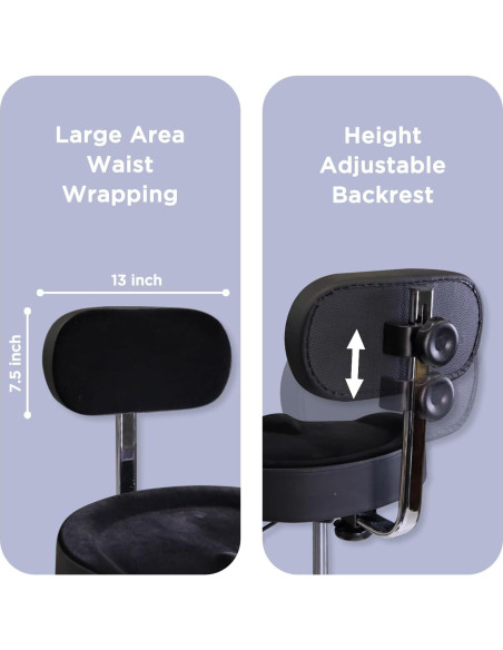 Taburete de Batería GIOCO Ajustable con Respaldo 64.8 cm