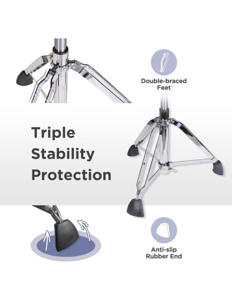 Taburete de Batería GIOCO Ajustable con Respaldo 64.8 cm