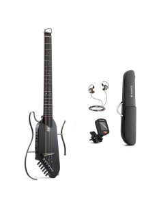 Guitarra Acústica Eléctrica Donner HUSH I Negra Portátil