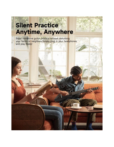 Guitarra Acústica Eléctrica Donner HUSH I Negra Portátil