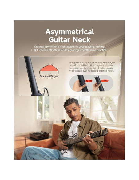 Guitarra Acústica Eléctrica Donner HUSH I Negra Portátil