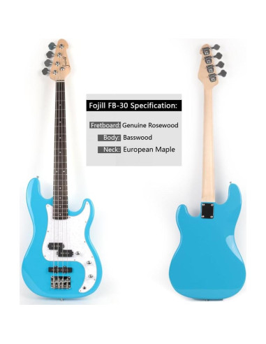 Guitarra Eléctrica Bajo Fojill 4 Cuerdas Completo Amplificador 10W