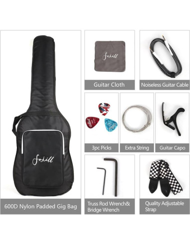 Guitarra Eléctrica Bajo Fojill 4 Cuerdas Completo Amplificador 10W