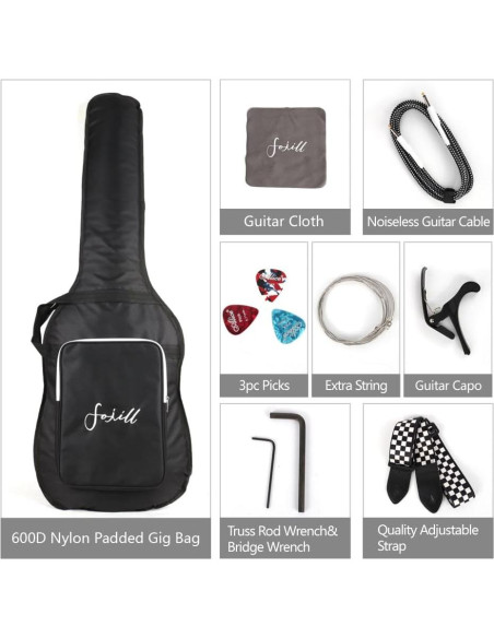 Guitarra Eléctrica Bajo Fojill 4 Cuerdas Completo Amplificador 10W