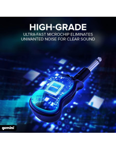 Sistema Inalámbrico de Guitarra Gemini GMU-G100, UHF 50m 2