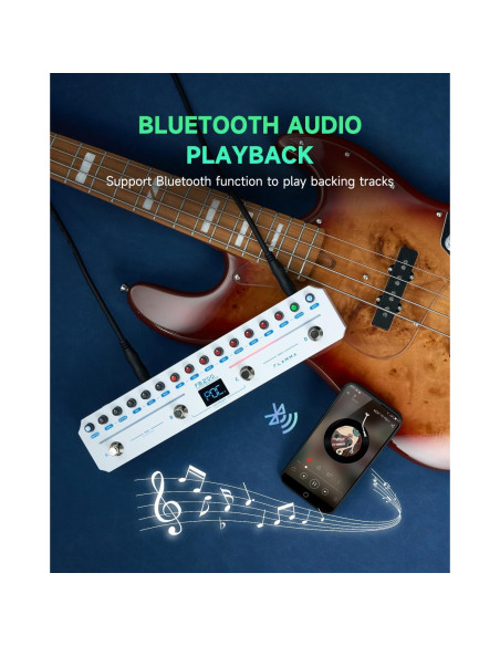 Pedal de Efectos para Bajo FLAMMA FB200 con 40 Presets
