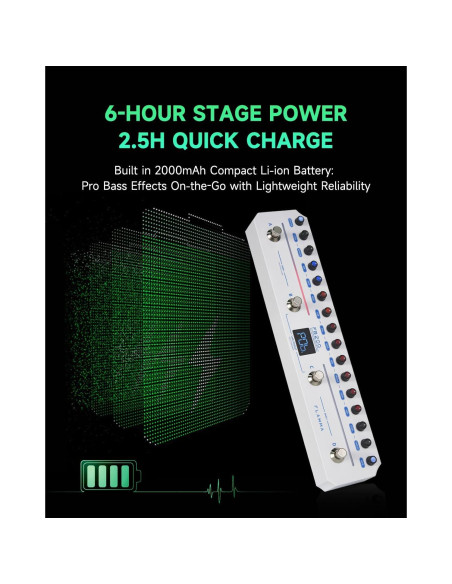 Pedal de Efectos para Bajo FLAMMA FB200 con 40 Presets