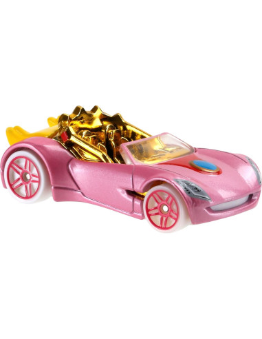 Coche Hot Wheels Princesa Peach Mario Bros 1:64 13.97cm