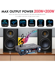 Amplificador Estéreo AK35 Woopker 200W Bluetooth 5.0 2.0 Canal 2