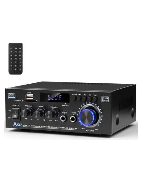 Amplificador Estéreo Bluetooth 5.0 AK45 400W 2 Canales