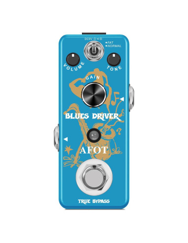 Pedal de Guitarra Overdrive AFOT Blues Driver Analógico 9V