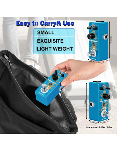 Pedal de Guitarra Overdrive AFOT Blues Driver Analógico 9V