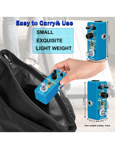 Pedal de Guitarra Overdrive AFOT Blues Driver Analógico 9V