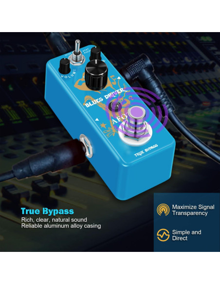 Pedal de Guitarra Overdrive AFOT Blues Driver Analógico 9V