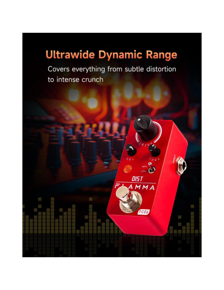 Pedal de Distorsión FLAMMA FC06 para Guitarra Eléctrica Mini