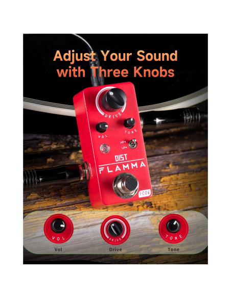 Pedal de Distorsión FLAMMA FC06 para Guitarra Eléctrica Mini