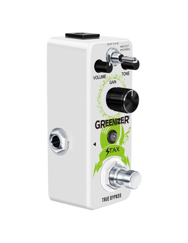 Pedal de Overdrive Analógico STAX Greenizer 9V Efecto Vintage