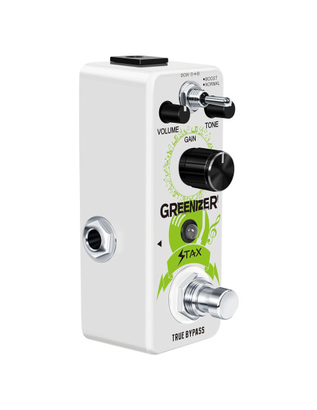 Pedal de Overdrive Analógico STAX Greenizer 9V Efecto Vintage