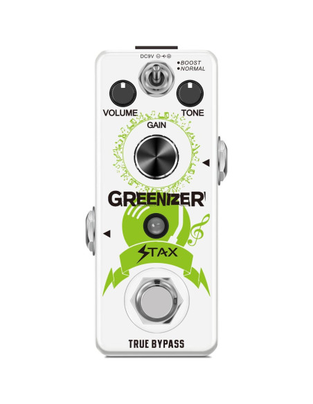 Pedal de Overdrive Analógico STAX Greenizer 9V Efecto Vintage