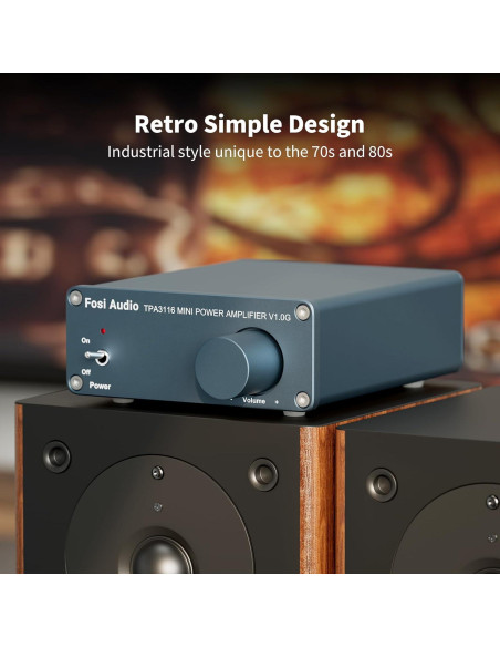 Amplificador Estéreo Mini Fosi Audio V1.0G 50W x 2 para Altavoces