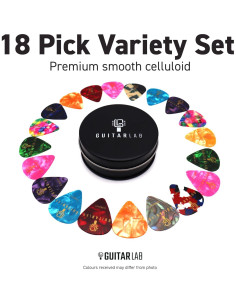 Juego de Púas de Guitarra Celluloide 18pcs - Lata Regalo 2