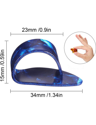 Puas de Pulgar de Guitarra Celuloide 12 Piezas con Caja