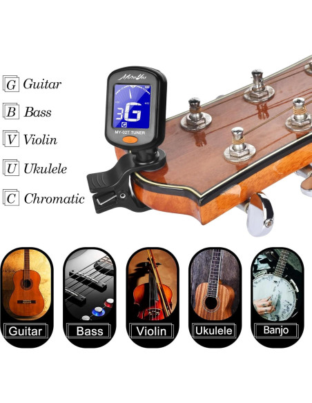 Kit Afinador y Capo de Guitarra MOREYES con Púas 0.71mm