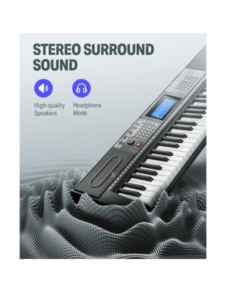 Piano Eléctrico Donner DEK-610S 61 Teclas con Kit Completo