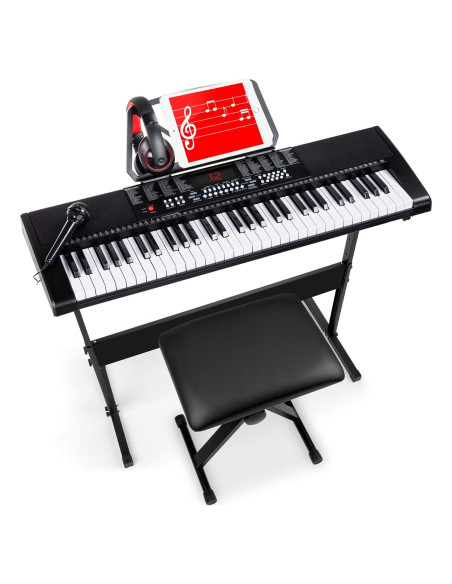 Teclado Electrónico Portátil 61 Teclas Mejor Opción Negro