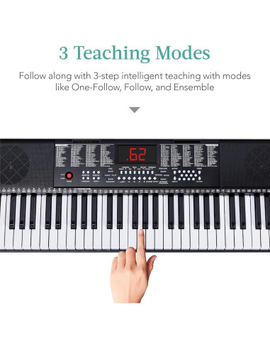 Teclado Electrónico Portátil 61 Teclas Mejor Opción Negro