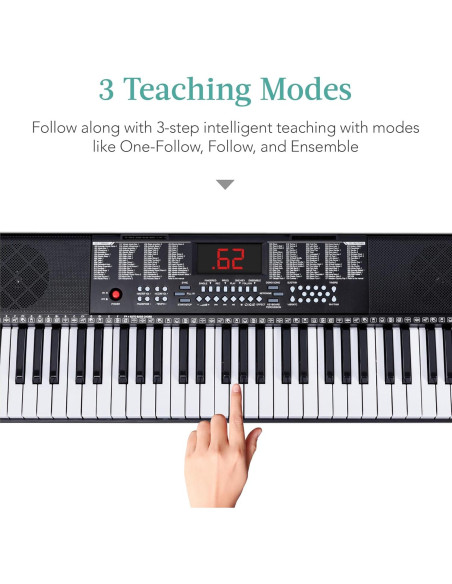 Teclado Electrónico Portátil 61 Teclas Mejor Opción Negro