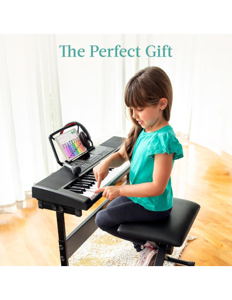 Teclado Electrónico Portátil 61 Teclas Mejor Opción Negro