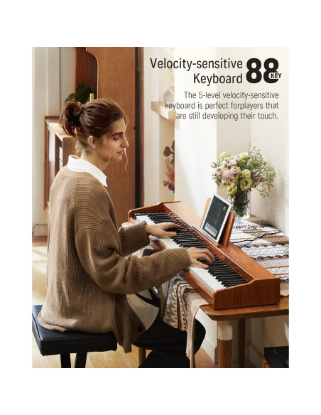 Teclado Digital Donner DEP-1S 88 Teclas con Bluetooth y Pedal