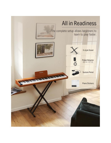 Teclado Digital Donner DEP-1S 88 Teclas con Bluetooth y Pedal