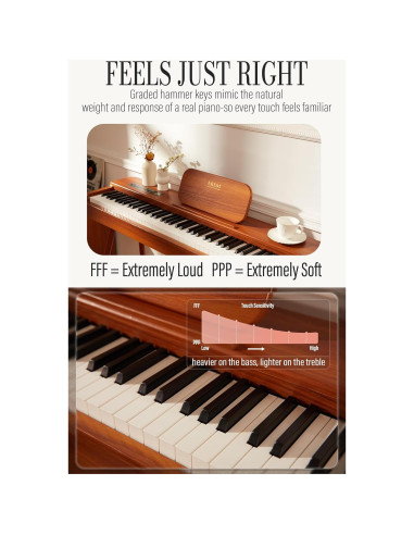 Piano Digital AKLOT AUR-LS01 88 Teclas con Pantalla Táctil