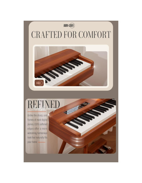 Piano Digital AKLOT AUR-LS01 88 Teclas con Pantalla Táctil