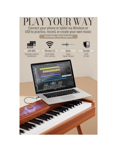 Piano Digital AKLOT AUR-LS01 88 Teclas con Pantalla Táctil