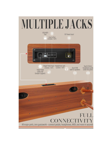 Piano Digital AKLOT AUR-LS01 88 Teclas con Pantalla Táctil